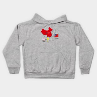 where is taiwan world map | taiwan location map_not Thailand and China_grey Kids Hoodie